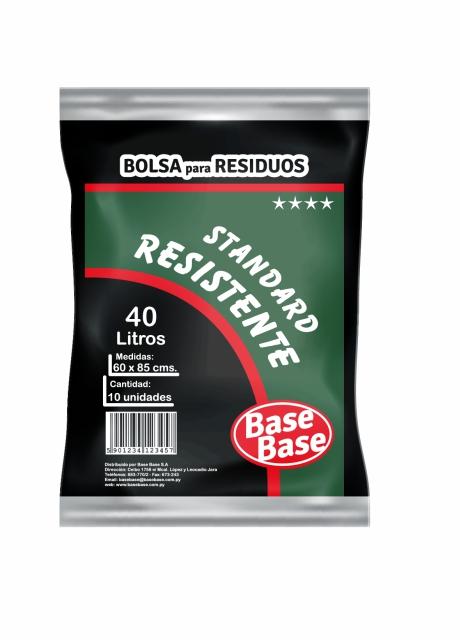 Bolsa Est. Resist. 40L Negra x10 Base Base