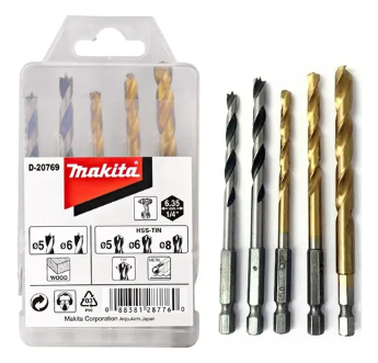 Jgo de Mechas Makita Madera/Metal 5 piezas